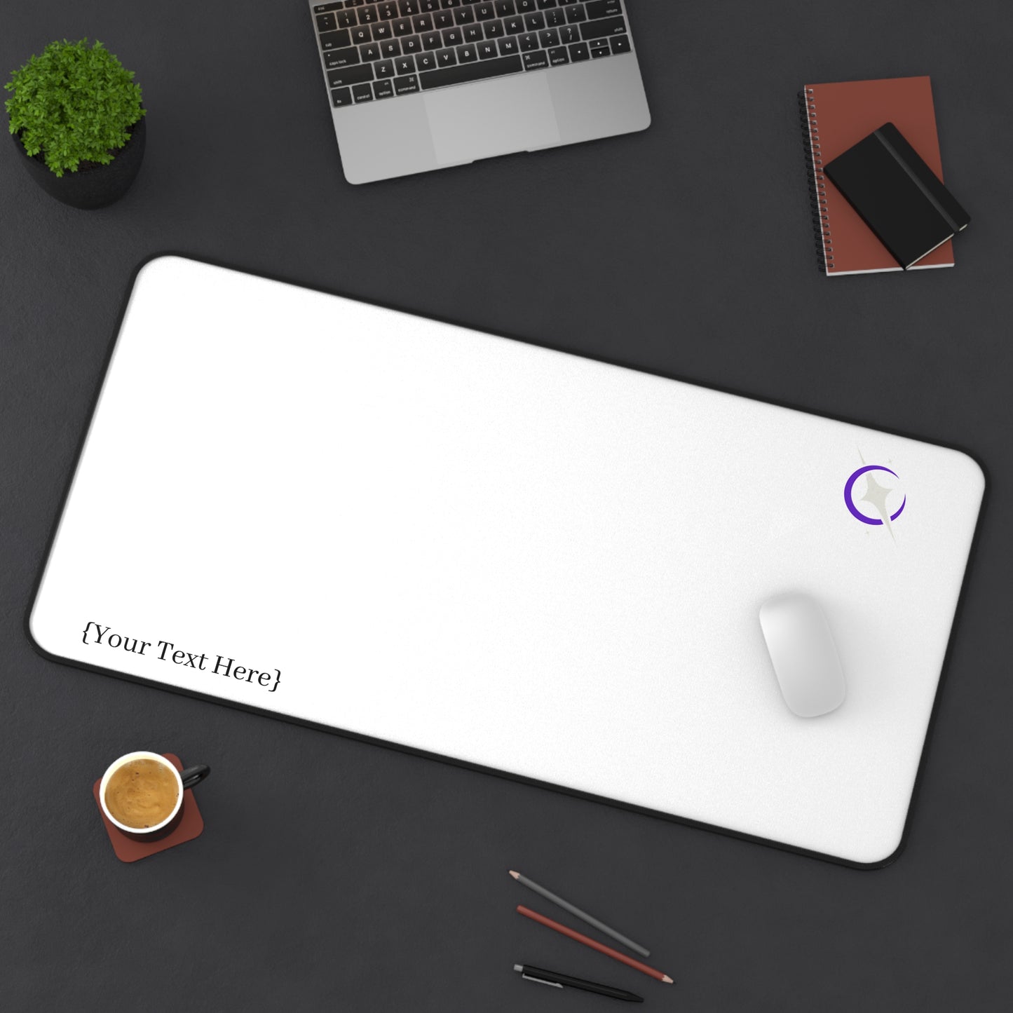White Celestial Desk Mat/Mouse Pad