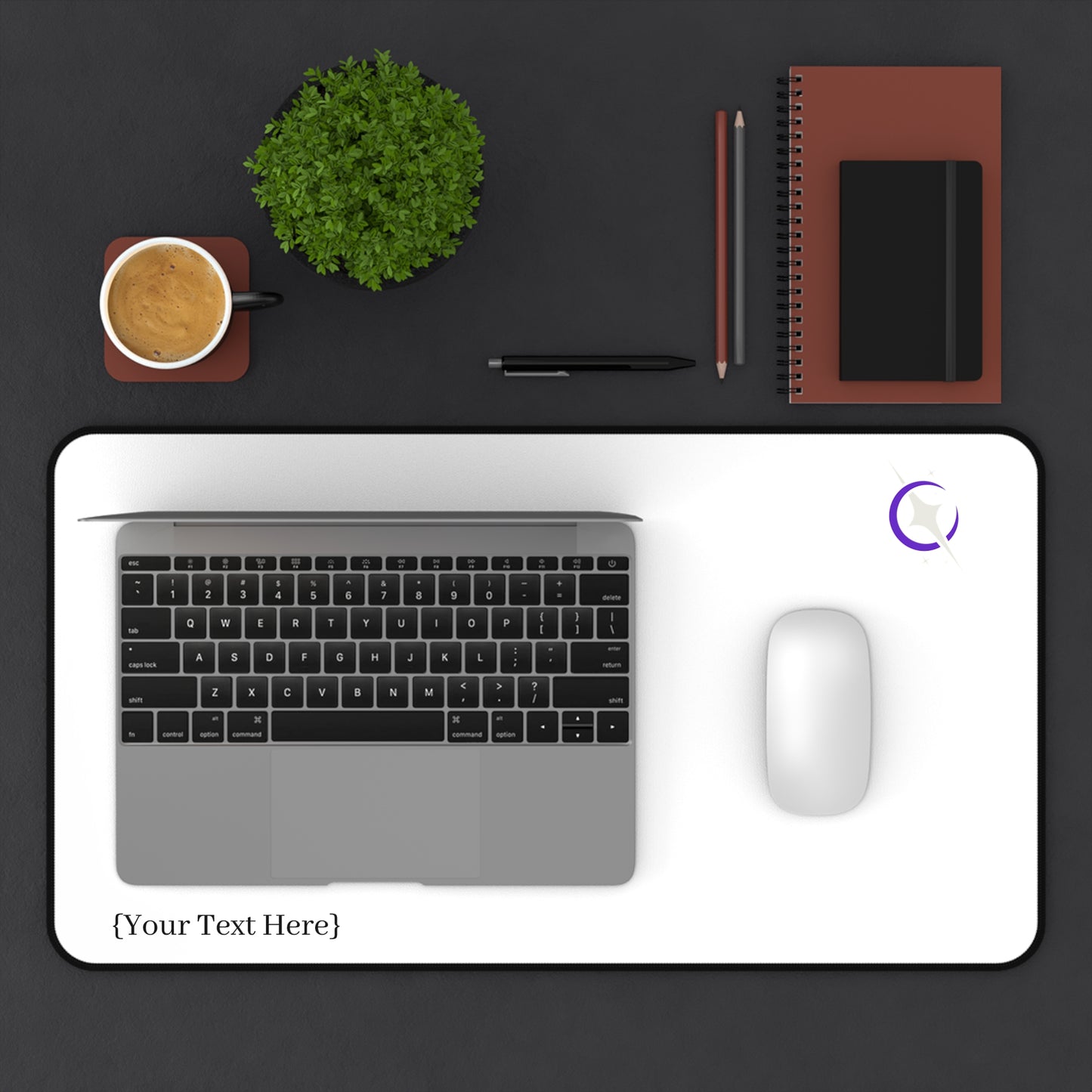 White Celestial Desk Mat/Mouse Pad
