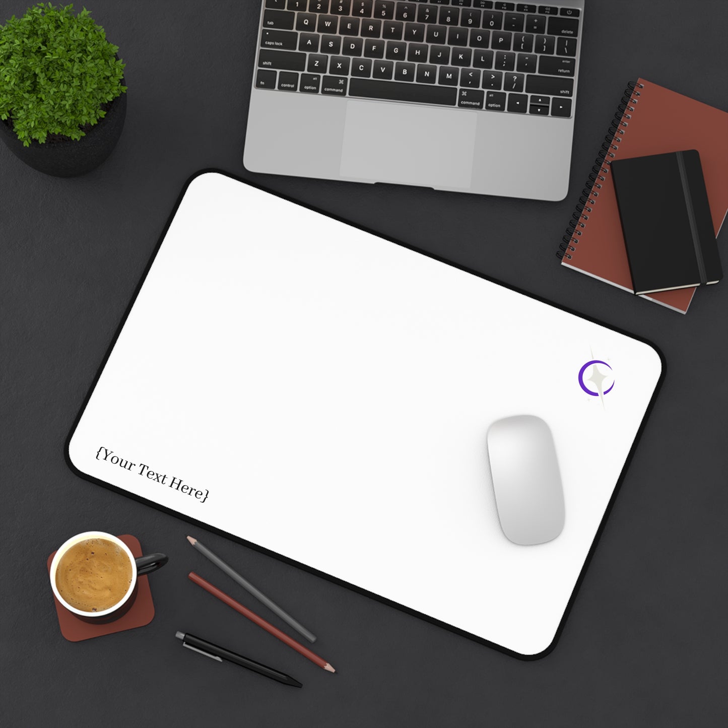 White Celestial Desk Mat/Mouse Pad