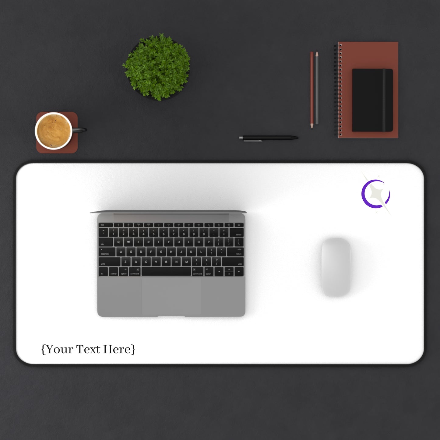 White Celestial Desk Mat/Mouse Pad