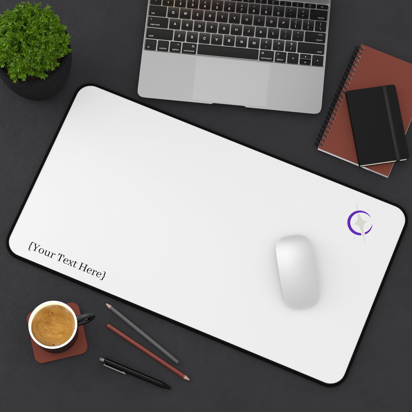 White Celestial Desk Mat/Mouse Pad