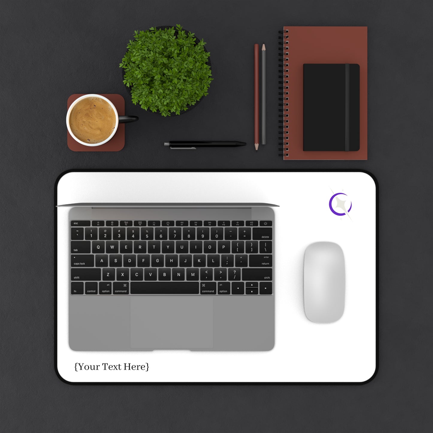 White Celestial Desk Mat/Mouse Pad